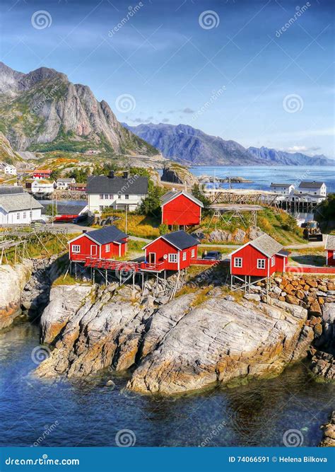 Fishing Village Norway stock image. Image of norway, lofoten - 74066591