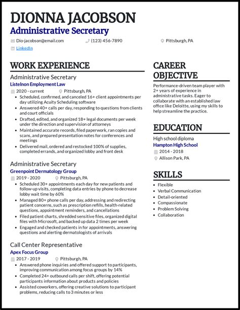 15 Secretary Resume Examples [& Templates]