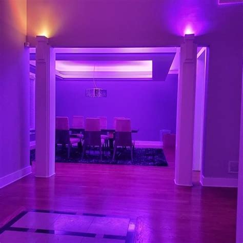 Dining room lighting | Ambiance lighting, Dining room lighting, Neon light wallpaper