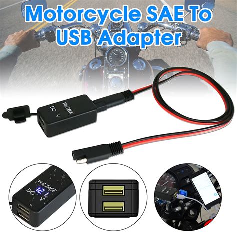 Motorcycle Charger USB Dual Port SAE To USB Adapter Waterproof Motorcycle Quick Disconnect Plug ...