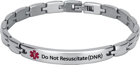 Elegant Surgical Grade Steel Medical Alert ID Bracelet For Men and ...