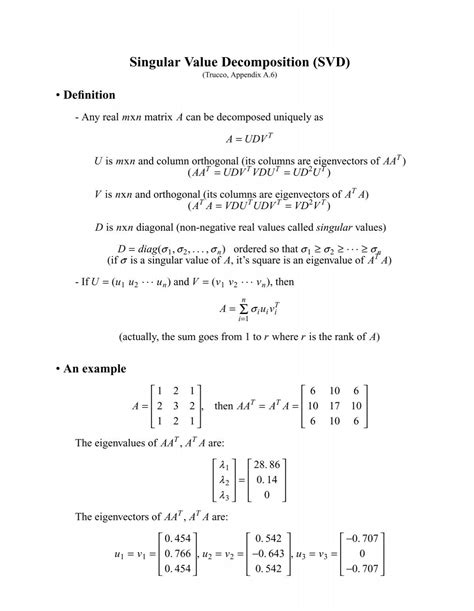 Singular Value Decomposition (SVD)