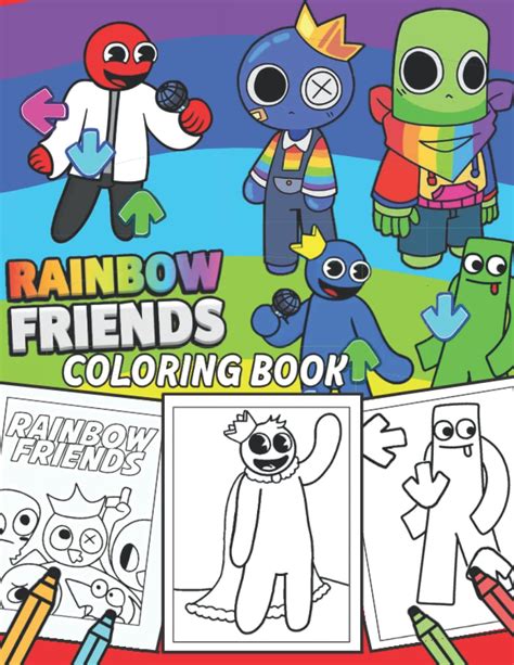 Buy Rainbow Friends Coloring Book: Blue Rainbow Friends, Green Rainbow Friends, Orange Rainbow ...