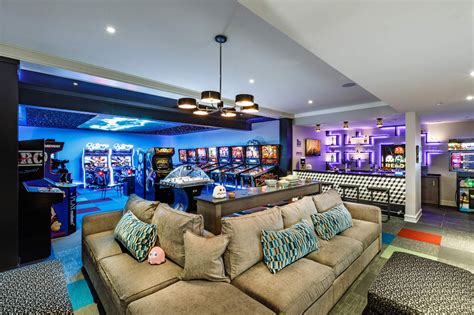 Basement Remodel in Glen Ellyn - Game Arcade / Mancave #remodelbasement in 2020 | Arcade room ...