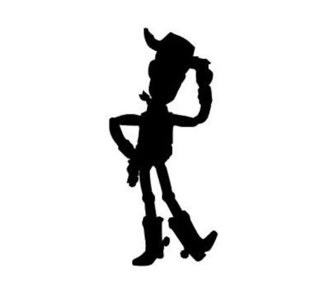 Woody From Toy Story Silhouette Vinyl Decal Black, Red, Silver, White ...