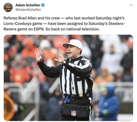 NFL Referee Brad Allen Learns Fate for Week 18 After Screwing Detroit Lions - Detroit Sports Nation