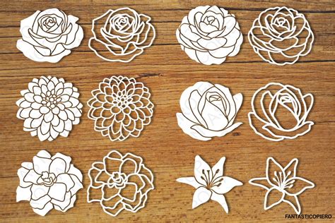 Flowers set 2 SVG files for Silhouette and Cricut. (80710) | Cut Files ...