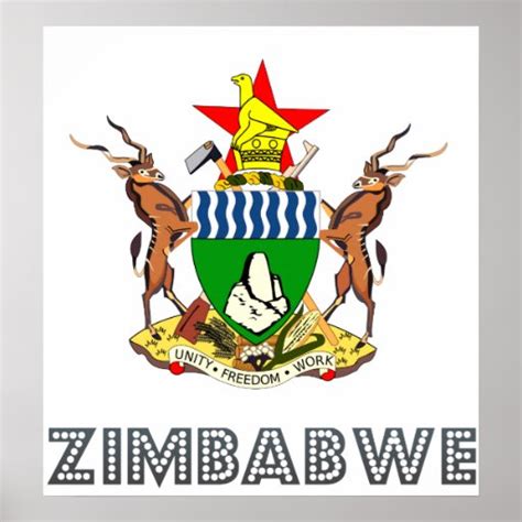 Zimbabwe Coat of Arms Poster | Zazzle