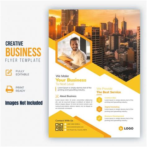 Creative Business Flyer Template with Man in City | Premium Vector