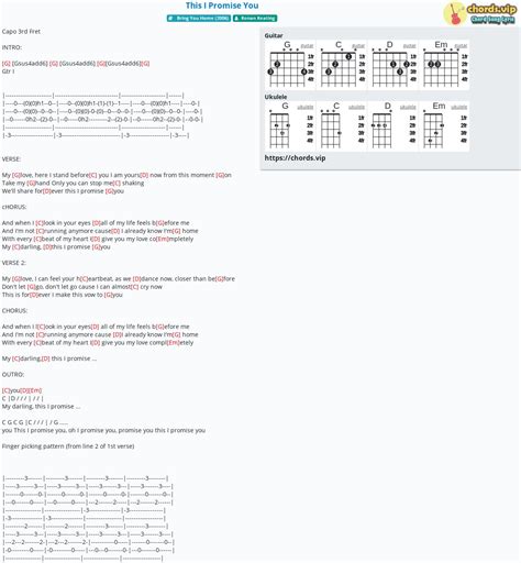 Chord: This I Promise You - tab, song lyric, sheet, guitar, ukulele ...