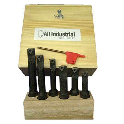 All Industrial 19901 | Premium 6pc 5/8" Indexable Boring Bar Set Lathe Round Shank Bars - All ...