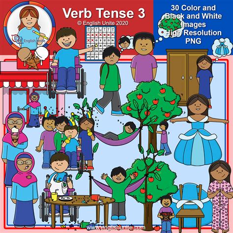 Clip Art - Verb Tense Pack 3 | Made By Teachers