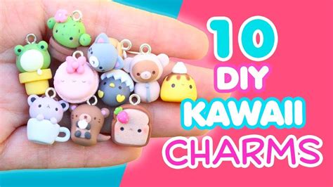 10 DIY KAWAII CHARMS - POLYMER CLAY TUTORIAL | Polymer clay tutorial, Polymer clay gifts ...