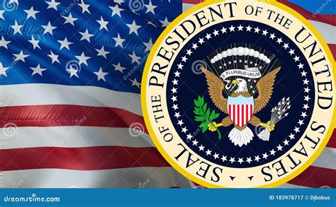 Seal of the President of the United States with the USA Flag Background ...