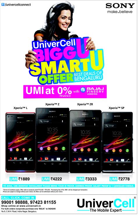 UniverCell - Great Deals on Sony Smartphones / Bangalore | SaleRaja