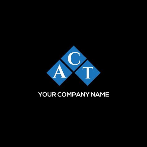 ACT letter logo design on BLACK background. ACT creative initials ...