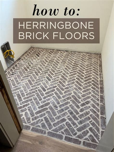 How to install herringbone brick floor tile - Jenna Sue Design