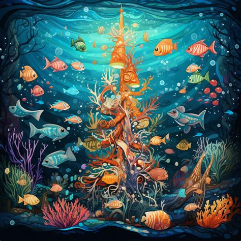 Ocean Coral Xmas Tree Art Free Stock Photo - Public Domain Pictures