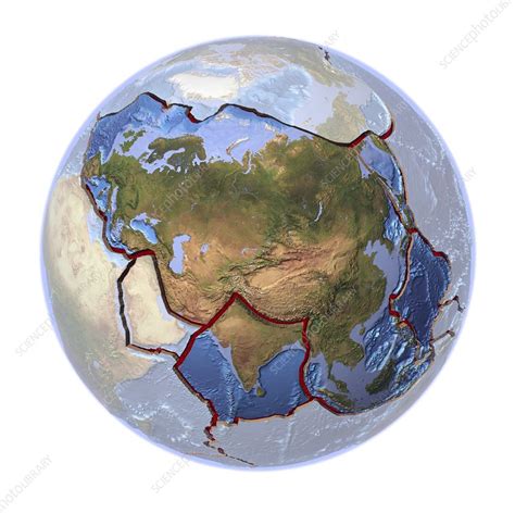 Global tectonics, Eurasian Plate - Stock Image - C016/3709 - Science Photo Library