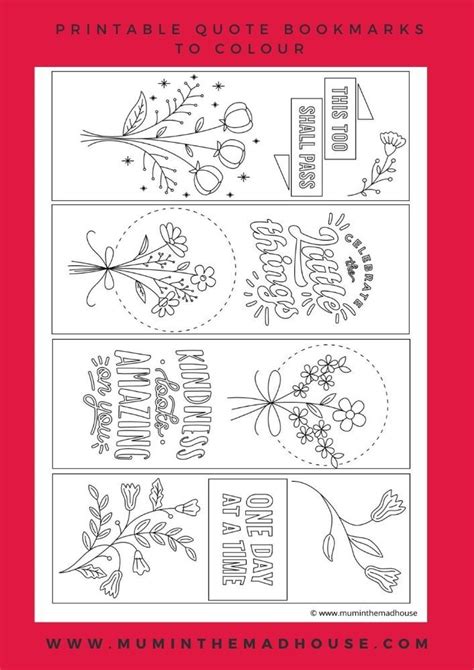 Printable Quote Bookmarks to Colour | Coloring bookmarks, Bookmarks, Printable quotes