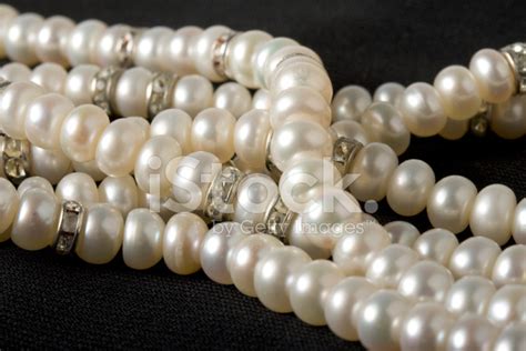 Pearl Necklace On Black Background Stock Photo | Royalty-Free | FreeImages