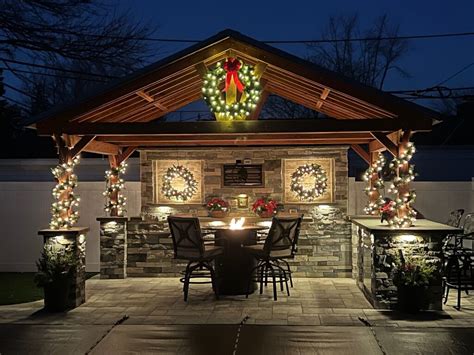 Wood & Stone Pavilion Brings “Up North” Beauty To A Suburban Backyard - Forever Redwood