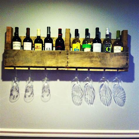 Our homemade wine rack! Thank you Pinterest for the idea!! Homemade Wine Rack, Homemade Gifts ...