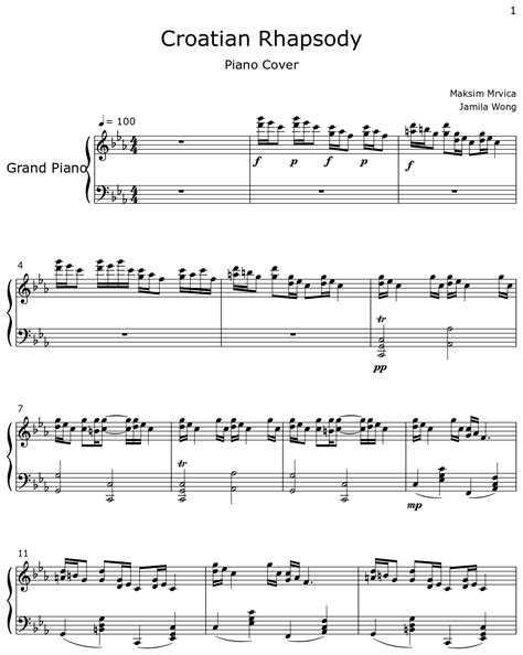 Croatian Rhapsody - Sheet music for Piano