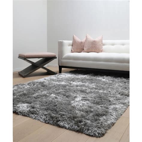 Unbranded Luxe Shag Grey 8 ft. x 10 ft. Area Rug-8505-8x10 - The Home Depot