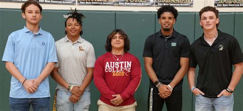 Fort Bend Christian Academy Athletes Sign National Letters of Intent for College Athletic Careers