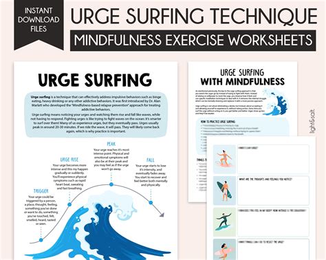 Urge surfing mindfulness technique therapy worksheets – LightandSaltDesign