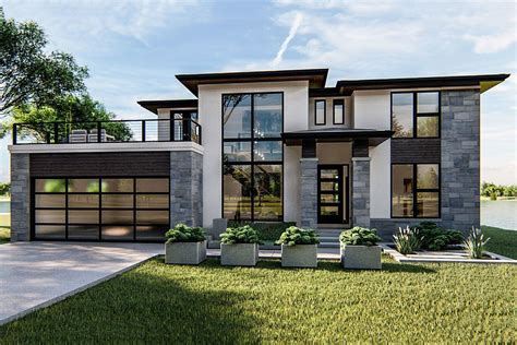 Plan 62749DJ: 4-Bed Modern Prairie-Style House Plan with Massive ...