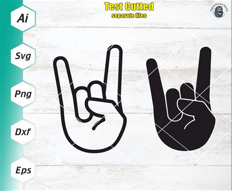 Rock Hand Svg Rock & Roll Svg Sign of the Horns Heavy - Etsy