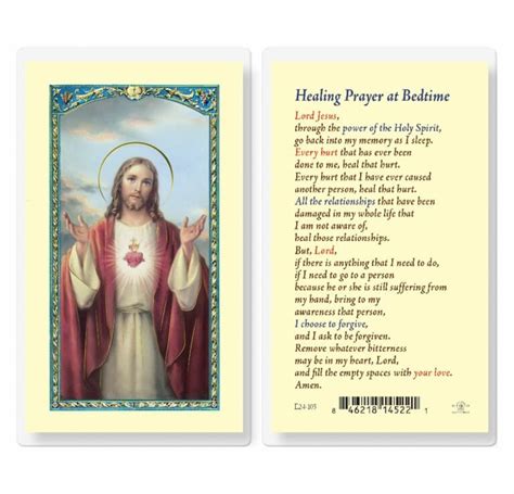 Healing Prayer at Bedtime Laminated Holy Card - 25 Pack - Buy Religious ...