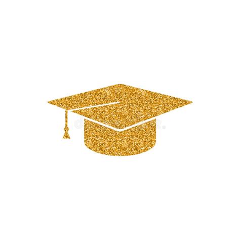 Gold Glitter Icon - Graduation Hat Stock Vector - Illustration of ...