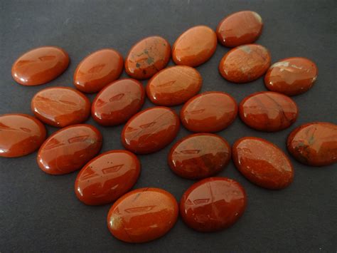 25x18mm Natural Red Jasper Cabochon, Oval Cabochon, Polished Gem, Stone Cabochon, Natural ...