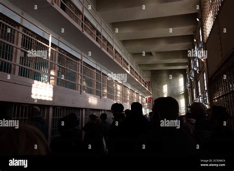 View of the cell blocks, Alcatraz Prison Stock Photo - Alamy