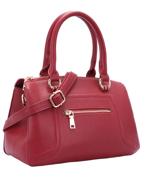 Red Zipper PU Tote Bag -SheIn(Sheinside)