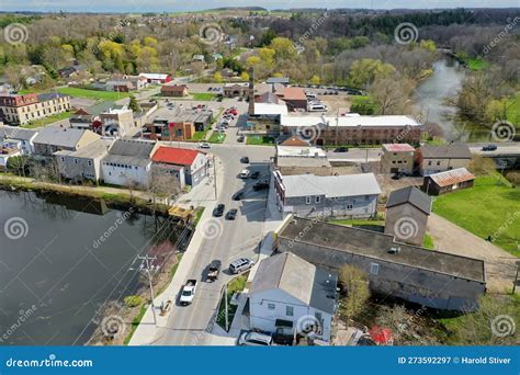 Aerial of Ayr, Ontario, Canada on Fine Day Stock Image - Image of ...