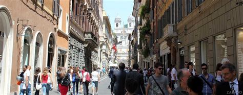 Via Condotti - shopping district in Rome