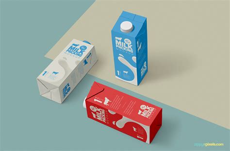 Free Milk Carton Mockup | ZippyPixels