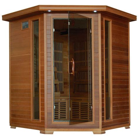 Radiant Sauna 4-Person Cedar Corner Infrared Sauna with 10 Carbon ...