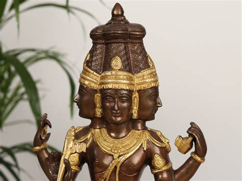 16" Brahma Ji In Brass | Exotic India Art