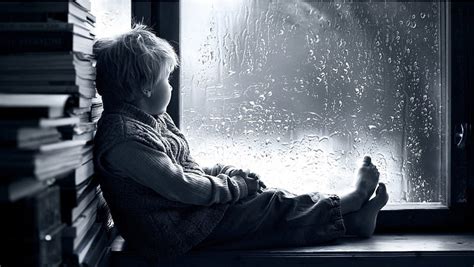 Sad Boy Alone In Rain Wallpaper