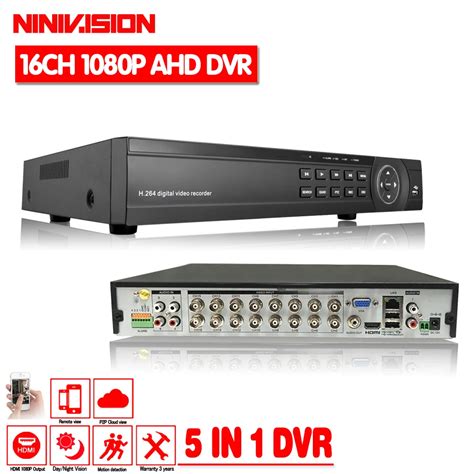 NINIVISION CCTV DVR 16Ch Digital Video Recorder AHD 16 Channel 1080P Hybrid Home Security DVR 2 ...