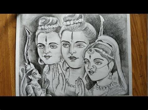 how to draw ram laxman and sita,easy pencil sketch drawing,easy face drawing,gods drawing, - Yo ...