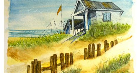 Carla Creates: Beach Hut Watercolor Painting