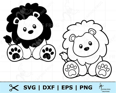 Cute Lion SVG. Lion Coloring Page. Lion PNG. Cricut Cut Files | Etsy Canada