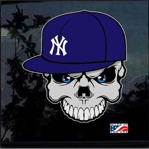 Ny Yankees Skull And Cap Full Color Decal Sticker | Custom Made In the ...