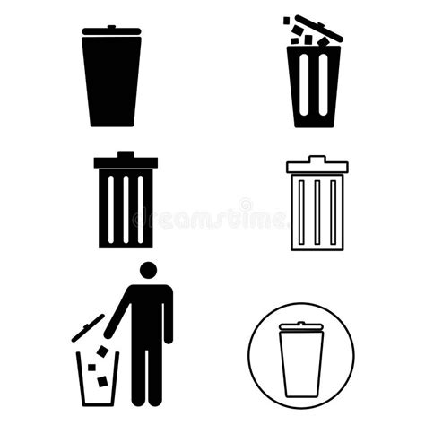 Dustbin Illustration Logo Vector Free Stock Vector - Illustration of empty, isolated: 178616175